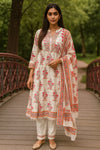 Floral Print Anarkali Suit Set